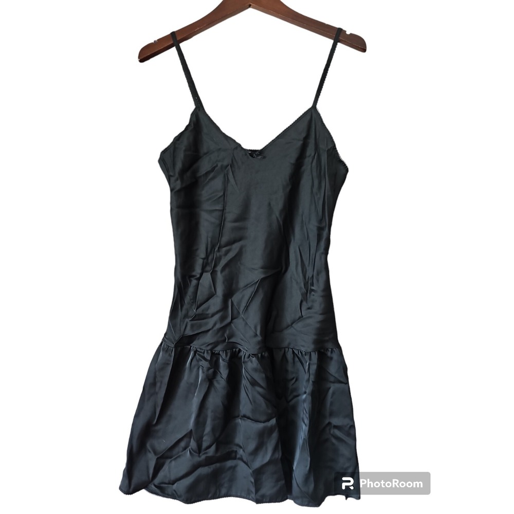 Vassarette Underneath It All Vintage‎ Black Satin Full Slip Womens 36S